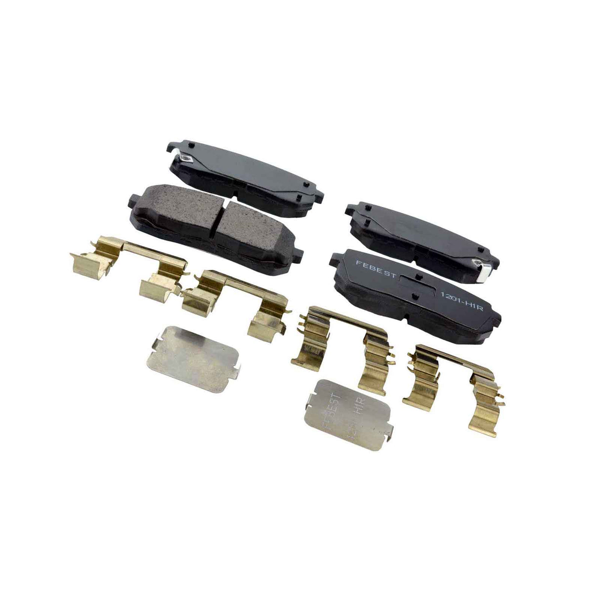 1201-H1R - PAD KIT, DISC BRAKE, REAR - KIT (WITH ANTI SQUEAL SHIM, WITH BRACKETS) Braking System, Brake Pads