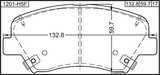 1201-H5F - PAD KIT, DISC BRAKE, FRONT - KIT