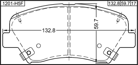 1201-H5F - PAD KIT, DISC BRAKE, FRONT - KIT