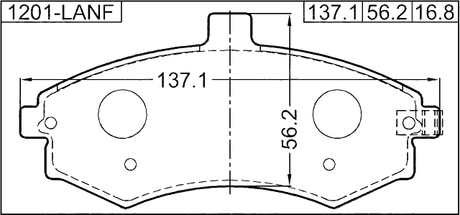 1201-LANF - PAD KIT, DISC BRAKE, FRONT - KIT (WITH ANTI SQUEAL SHIM, WITH BRACKETS)