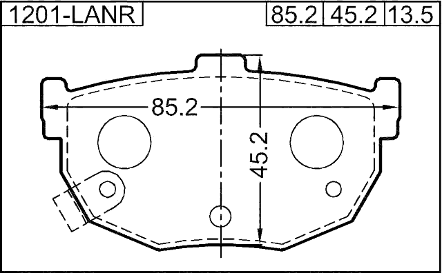1201-LANR - PAD KIT, DISC BRAKE, REAR - KIT (WITH ANTI SQUEAL SHIM)