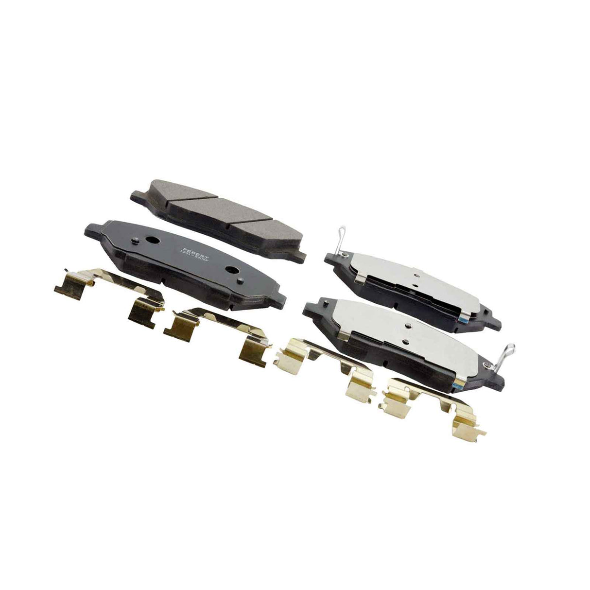 1201-SANF - PAD KIT, DISC BRAKE, FRONT - KIT (WITH ANTI SQUEAL SHIM, WITH BRACKETS) Braking System, Brake Pads