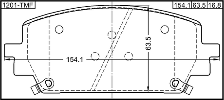 1201-TMF - PAD KIT, DISC BRAKE, FRONT - KIT