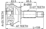 1210-011A47 - OUTER CV JOINT 25X60X27