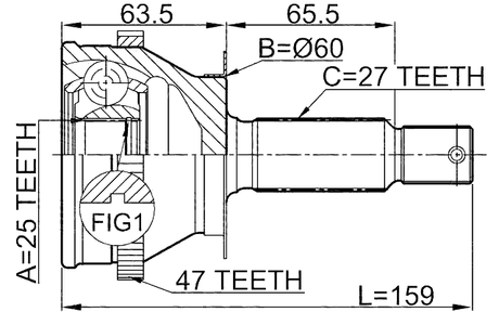 1210-011A47 - OUTER CV JOINT 25X60X27