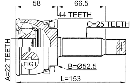 1210-ACCA44 - OUTER CV JOINT 22X52.5X25