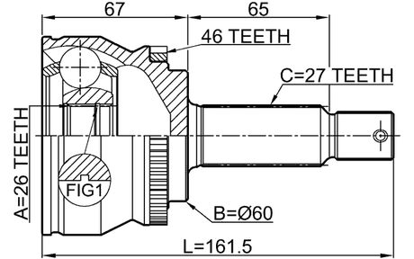 1210-CEEDA46 - OUTER CV JOINT 26X60X27