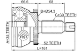 1210-DMA52 - OUTER CV JOINT 35X54.3X30