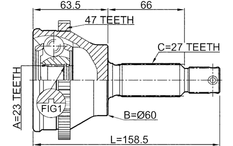 1210-EFATA47 - OUTER CV JOINT 23X60X27