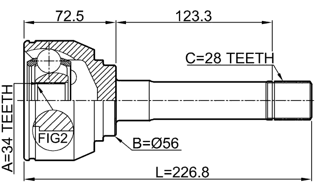 1210-H1 - OUTER CV JOINT 34X56X28