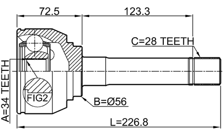1210-H1 - OUTER CV JOINT 34X56X28