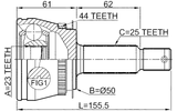 1210-LANA44 - OUTER CV JOINT 23X50X25
