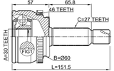 1210-SD11A46 - OUTER CV JOINT 30X60X27