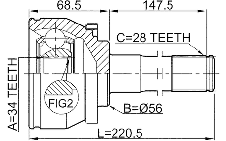 1210-TER - OUTER CV JOINT 34X56X28