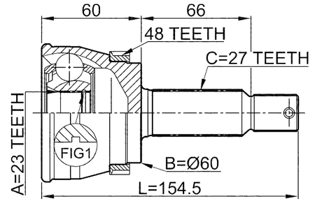 1210-TUCRRA48 - OUTER CV JOINT REAR 23X60X27