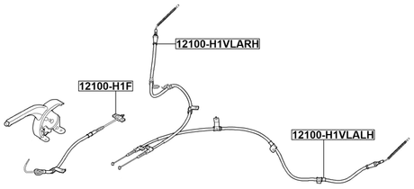 12100-H1VLALH - PARKING BRAKE CABLE, LEFT