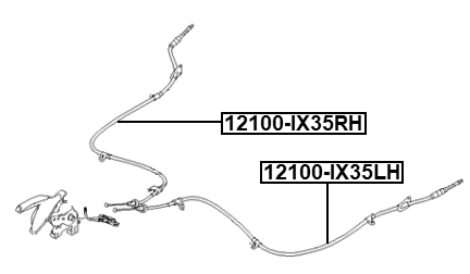 12100-IX35LH - PARKING BRAKE CABLE, LEFT