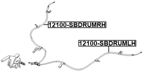 12100-SBDRUMLH - PARKING BRAKE CABLE, LEFT