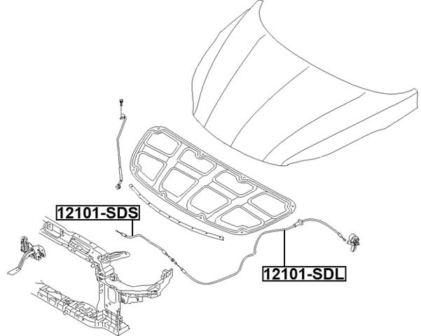 12101-SDL - CABLE ASSEMBLY HOOD LOCK CONTROL