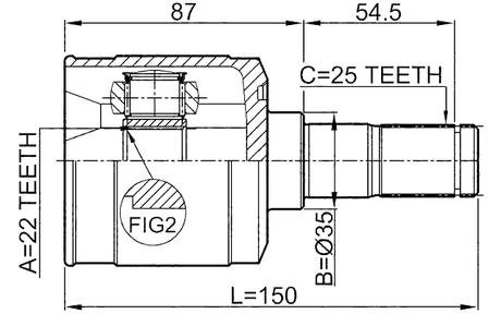 1211-ACCAT - INNER CV JOINT 22X35X25