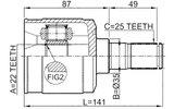 1211-ACCMT - INNER CV JOINT 22X35X25