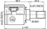 1211-CEED - INNER CV JOINT LEFT 23X41X27