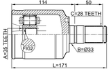 1211-CMATLH - INNER CV JOINT LEFT 35X33X28