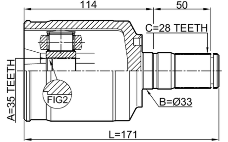 1211-CMATLH - INNER CV JOINT LEFT 35X33X28