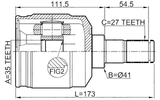 1211-CMLH - INNER CV JOINT LEFT 35X41X27