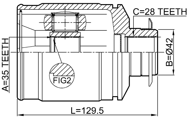 1211-CMRH - INNER CV JOINT 35X42X28