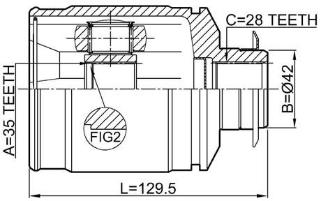1211-CMRH - INNER CV JOINT 35X42X28