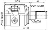 1211-D7AT2WD - INNER CV JOINT 32X30X27