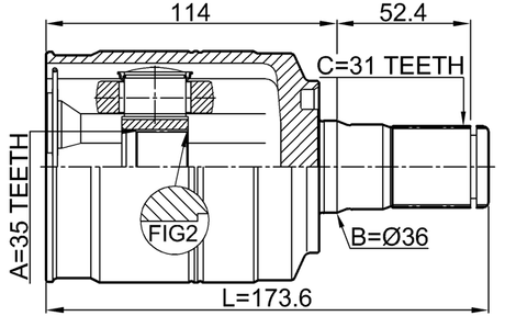 1211-DMLH - INNER CV JOINT LEFT 35X36X31