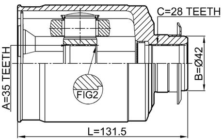 1211-DMRH - INNER CV JOINT RIGHT 35X42X28