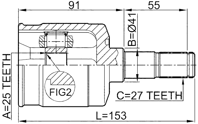 1211-EFMT - INNER CV JOINT 25X41X27