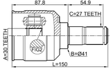 1211-ELANHD - INNER CV JOINT 30X41X27