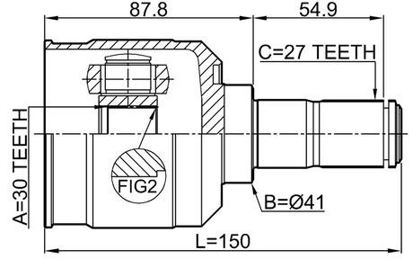 1211-ELANHD - INNER CV JOINT 30X41X27