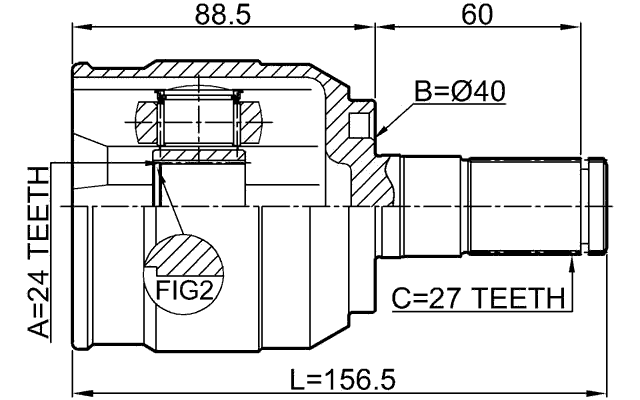 1211-IX352WDRH - INNER CV JOINT RIGHT 24X40X27