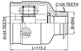 1211-IX354WDRH - INNER CV JOINT RIGHT 24X44X26