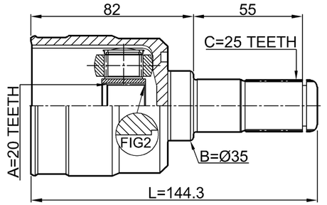 1211-IX35R - INNER CV JOINT 20X35X25