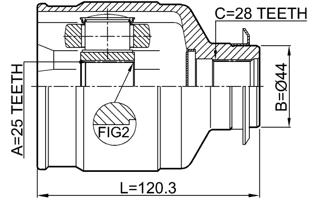 1211-IX35RH - INNER CV JOINT 25X44X28