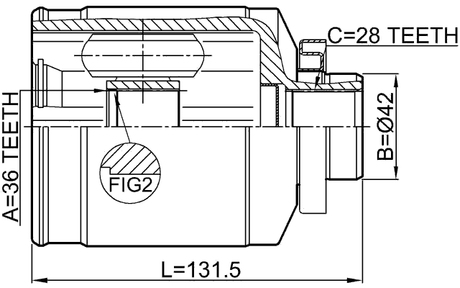 1211-IX55RH - INNER CV JOINT RIGHT 36X42X28