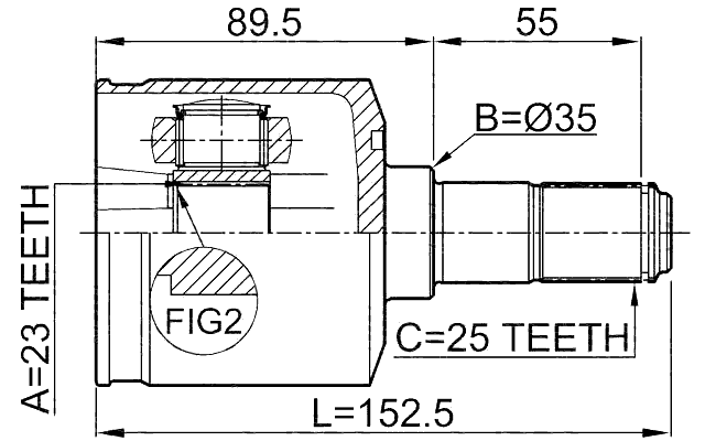 1211-LAN - INNER CV JOINT 23X35X25