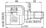 1211-MAT15 - INNER CV JOINT 30X35X25