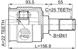 1211-RIOMT - INNER CV JOINT 22X41X25