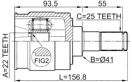 1211-RIOMT - INNER CV JOINT 22X41X25