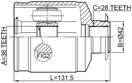 1211-SANFE22RH - INNER CV JOINT 36X42X28