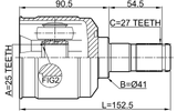 1211-SANFE24 - INNER CV JOINT 25X41X27