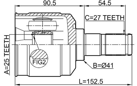 1211-SANFE24 - INNER CV JOINT 25X41X27