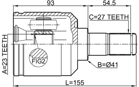 1211-SANFE4WD - INNER CV JOINT 23X41X27